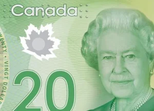 Princesa Elizabeth aos 85 anos no dólar canadense